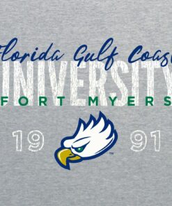 FGCU Eagles Dist Block Script Logo Shirt Sweatshirt Pullover Hoodie Reprinted Full Color Full Size