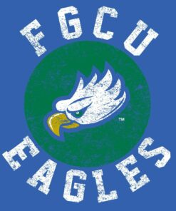 FGCU Eagles Distressed Circle Logo Shirt Sweatshirt Pullover Hoodie Reprinted Full Color Full Size