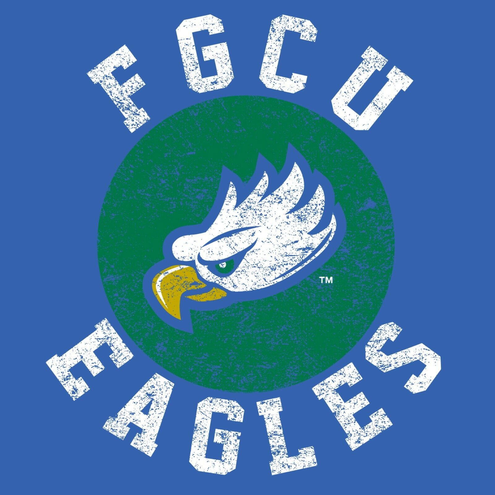 FGCU Eagles Distressed Circle Logo Shirt Sweatshirt Pullover Hoodie Reprinted Full Color Full Size