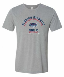 Florida Atlantic University Division Arch Triblend Shirt Sweatshirt Pullover Hoodie Reprinted Full Color Full Size