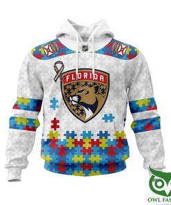 Florida Panthers Autism Awareness Custom Name 3D All Over Print Zip Up Hoodie