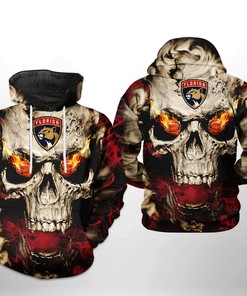 Florida Panthers Nhl Skull 3D All Over Print Zip Up Hoodie Option
