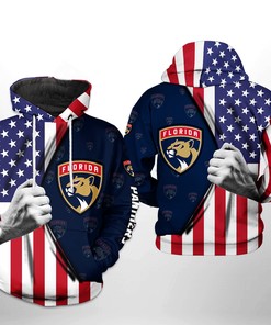 Florida Panthers Nhl Us Flag 3D All Over Print Zip Up Hoodie Option
