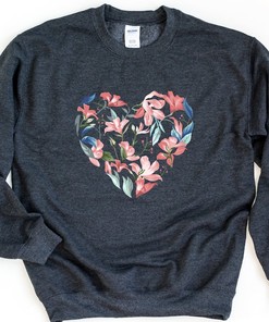 Flower Sweatshirt, Dainty Flowers Pullover, Nature Lover Gift, Flower Lover Crewneck Sweatshirt, Botanical Sweatshirt, Valentine Sweatshirt