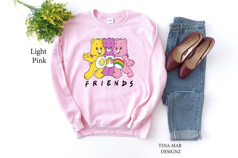 Friends Care Bear Sweatshirt, Care Bear Sweatshirt, Teddy Bear Gift Sweatshirt, Pretty Women Sweatshirt, Unisex Sweatshirt - Image 2