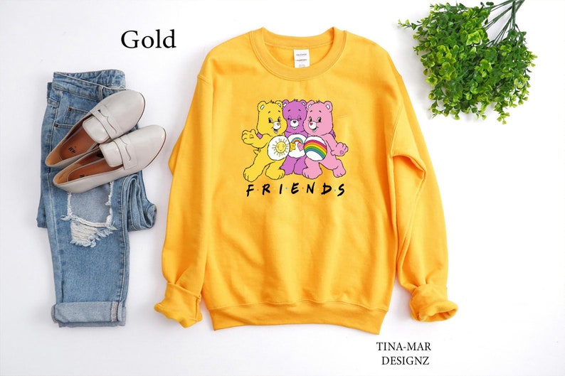Friends Care Bear Sweatshirt, Care Bear Sweatshirt, Teddy Bear Gift Sweatshirt, Pretty Women Sweatshirt, Unisex Sweatshirt - Image 3