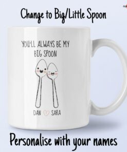 Funny Big Spoon Little Spoon Personalised Valentines Mug Gifts