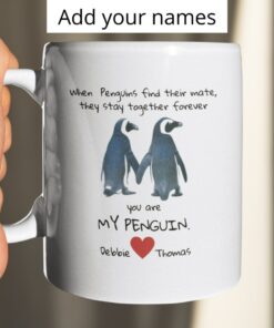 Funny Penguins Mug, Gift For Her Or Him, Engagement, Birthday, Anniversary, Gift For Girlfriend, Gift For Wife