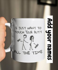 Funny Personalised Boyfriend Mug For Valentines, Birthday Gift For Him, Girlfriend Mug For Her, Rude Mug Gift
