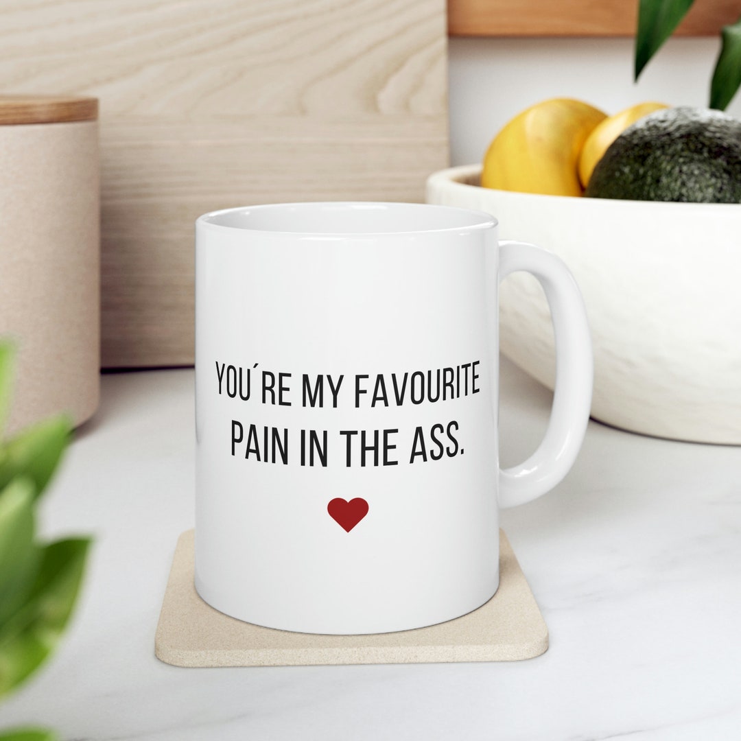 Funny Valentine Mug, Valentines Day Boyfriend Girlfriend Gift, Gift For Him And Her, Youre My Favourite Pain In The Ass