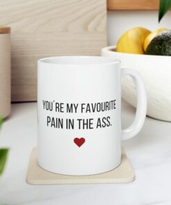 Funny Valentine Mug, Valentines Day Boyfriend Girlfriend Gift, Gift For Him And Her, Youre My Favourite Pain In The Ass