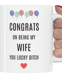 Funny Valentines Mug For Wife, Congrats On Being My Wife, Wife Mug, Wife Anniversary Gift, Wife Valentines Mug