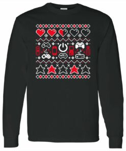 Gamer Ugly Holiday Sweater - Fake Knit Print Christmas Shirt Sweatshirt Pullover Hoodie Reprinted Full Color Full Size