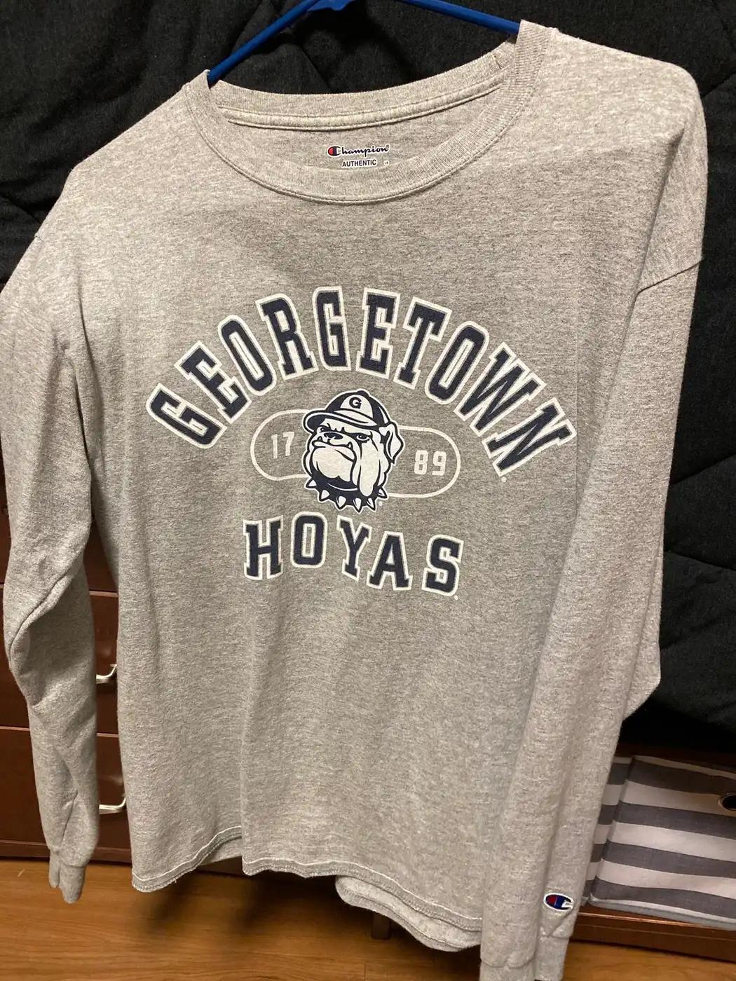 Georgetown Hoyas Grey T-Shirt Sweatshirt Pullover Hoodie Reprinted Full Color Full Size Gift For NCAA Fans