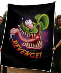 Get Evwn With Life Personalized Hot Rod Rat Fink Blanket