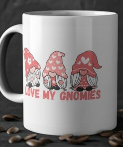 Gnome Valentine Mug, Gnome Coffee Cup, Couple Valentine Gnomes Gifts