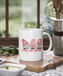 Gnome Valentine Mug, Gnome Coffee Cup, Couple Valentine Gnomes Gifts