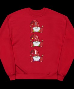 Gnome funny, Valentine Sweatshirt, fleece sweatshirt, Elf funny valentine