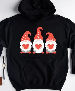 Gnomes Valentines Hoodie, Happy Valentine's Day Hoodie, Red Heart Sweatshirt, Valentines Hoodie, Cute Gnomes Hoodie, Valentine's Day Gift