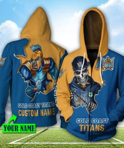 Gold Coast Titans 3D Hoodie Nrl Custom Name 3D All Over Printed Hoodie