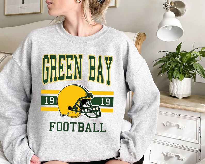 Green Bay Football Sweatshirt, Vintage Retro Green Bay Football Crewneck Sweatshirt, American Football Fan, NFL Shirt - Image 2