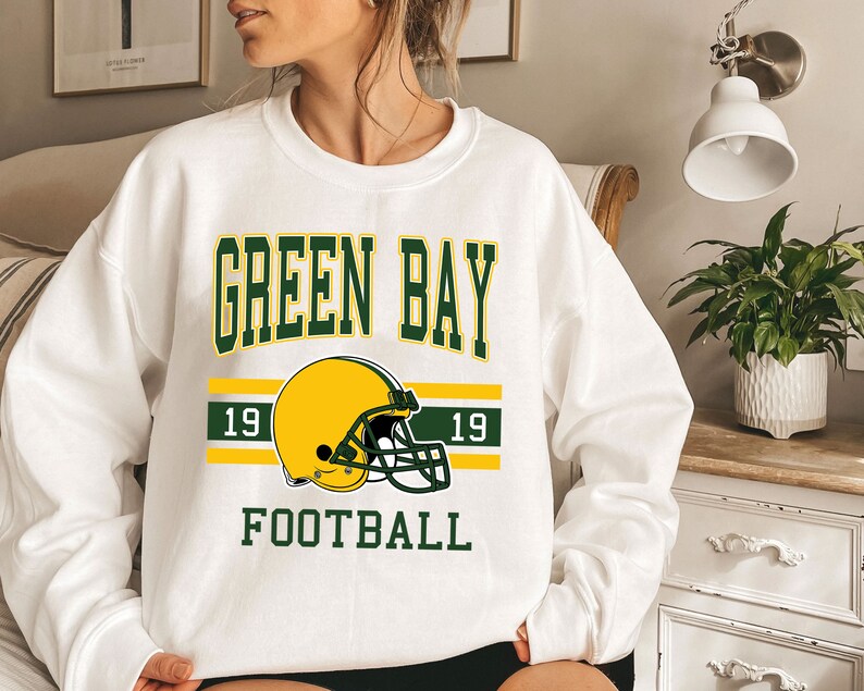 Green Bay Football Sweatshirt, Vintage Retro Green Bay Football Crewneck Sweatshirt, American Football Fan, NFL Shirt - Image 3