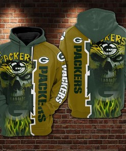 Green Bay Packers Football Skull Smoke Unisex 3D All Over Print Zip Up Hoodienfl Zip Up Hoodie