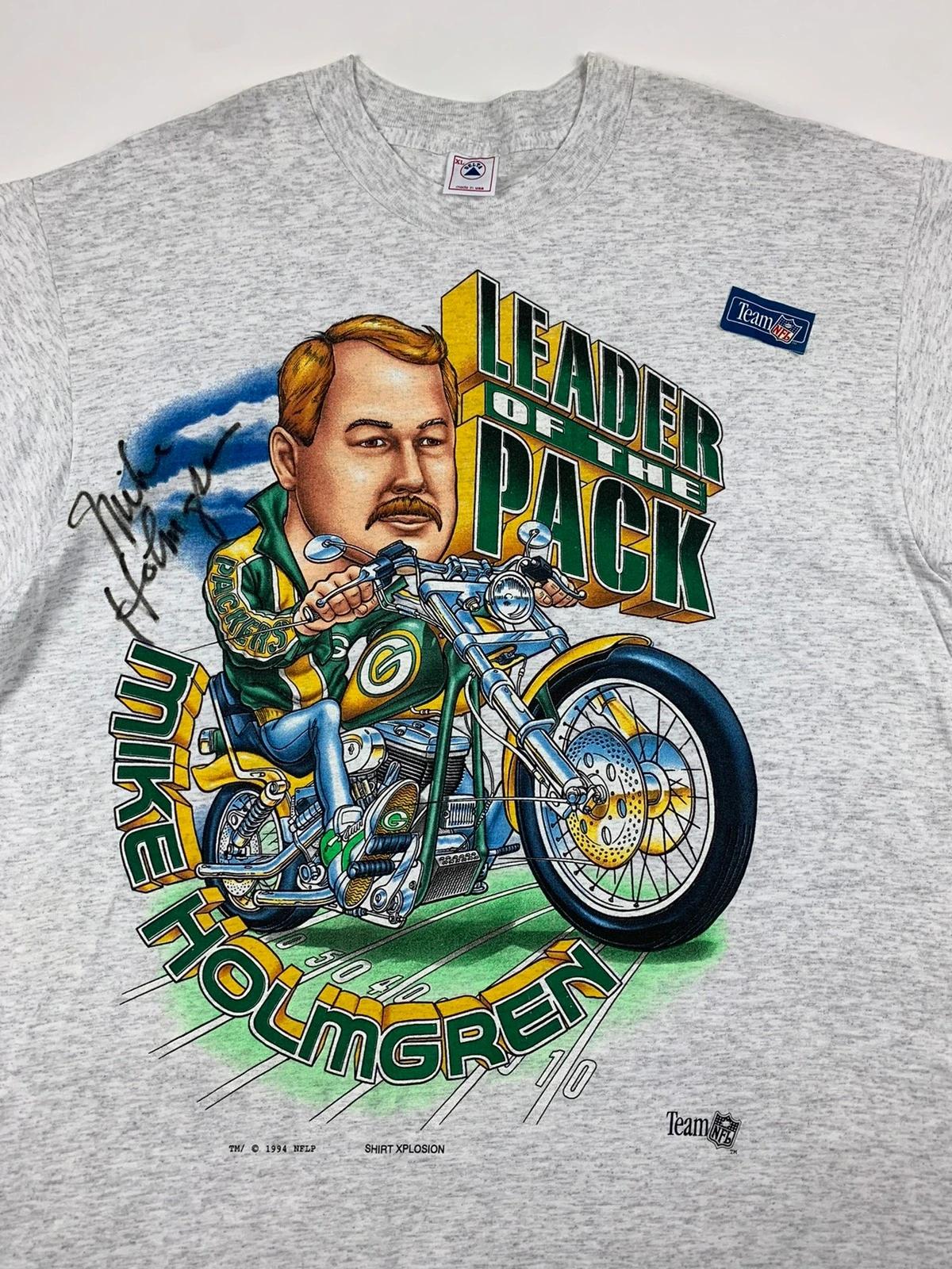 Green Bay Packers Mike Holmgren Caricature Tshirt Pullover Hoodie Crewneck Sweatshirt Reprinted Full Color Full Size Gifts For NFL Fans - Image 2