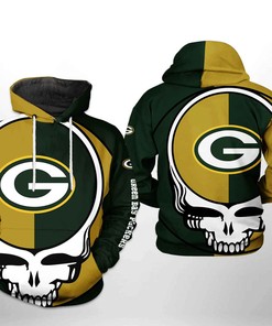 Green Bay Packers Nfl Grateful Dead 3D All Over Print Hoodie With Zipper