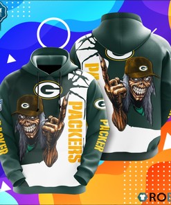 Green Bay Packers Nfl Skull 3D All Over Print Hoodie With Zipper