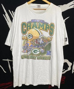 Green Bay Packers Nfc Champions 1997 Vintage Style Football Tshirt Pullover Hoodie Crewneck Sweatshirt Reprinted Full Color Full Size Gifts For NFL Fans