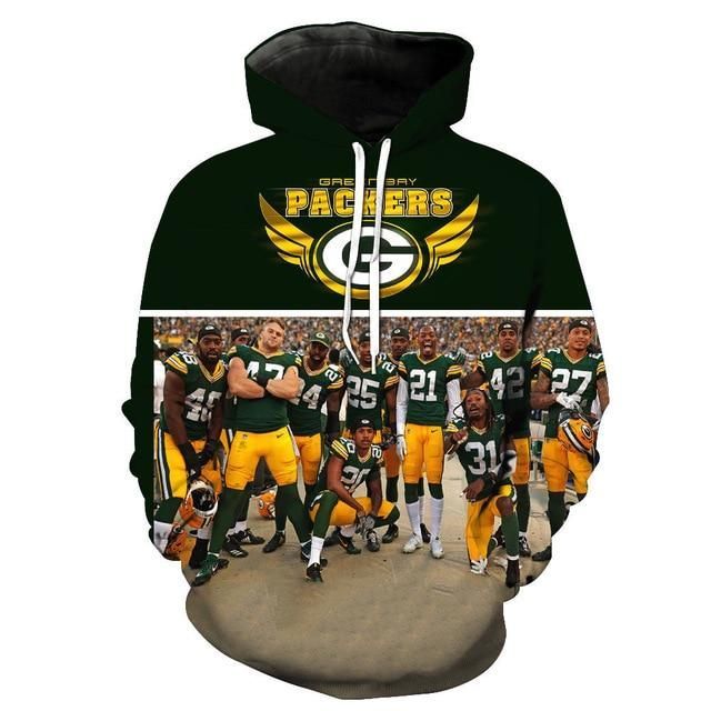 Green Bay Packers Team Unisex 3D All Over Print Zip Up Hoodienfl Zip Up Hoodie