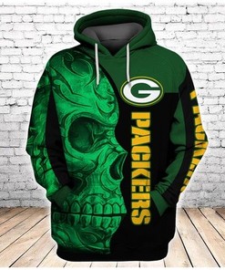 Green Bay Packers Tribal Skull Unisex 3D All Over Print Zip Up Hoodienfl Zip Up Hoodie