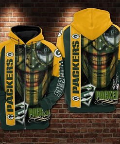 Green Bay Packers Unisex 3D All Over Print Zip Up Hoodienfl Zip Up Hoodie