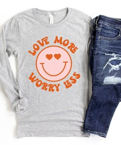 Groovy Valentines Day Shirt, Valentines Day Shirts For Woman, Heart Shirt, Cute Valentine Shirt, Valentines Day Gift, Hippie Smile Shirt
