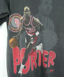Gtmc533 Vintage Style 90s NBA Portland Trail Blazers Terry Porter Tshirt Sweatshirt Hoodie Crewneck Sweatshirt Pullover Reprinted Full Color Full Size Gifts for NBA Fans