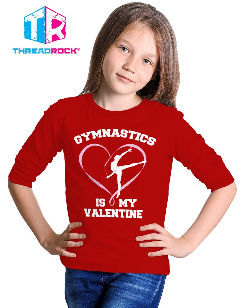 Gymnastics Is My Valentine - Kids' Youth Long Sleeve T-shirt - Image 3