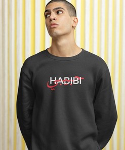 Habibi Script Sweatshirt: Arab, Muslim, Valentine's Day Gift