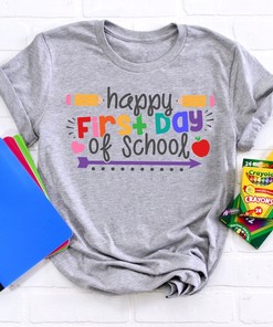 "Happy First Day of School" Teacher Life Unisex T-Shirt - First Day of School Gift