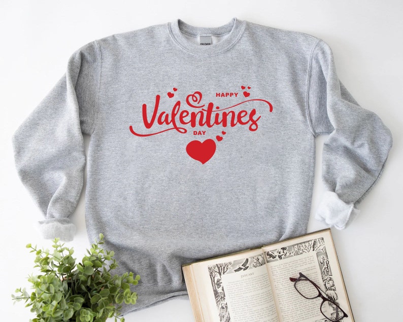 Happy Valentine's Day Sweatshirt, Comfort Colors, Unisex Sweat, Aesthetic Cosy Sweatshirt, Gift for her - Image 3