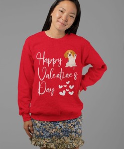 Happy Valentine's Day Unisex Sweatshirt Gift For Dog Lovers