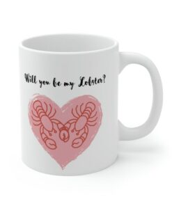 Heart Encased Lobsters On Will You Be My Lobster Best Valentine Gift Mug Girlfriend Fiance Boyfriend Ceramic Mug