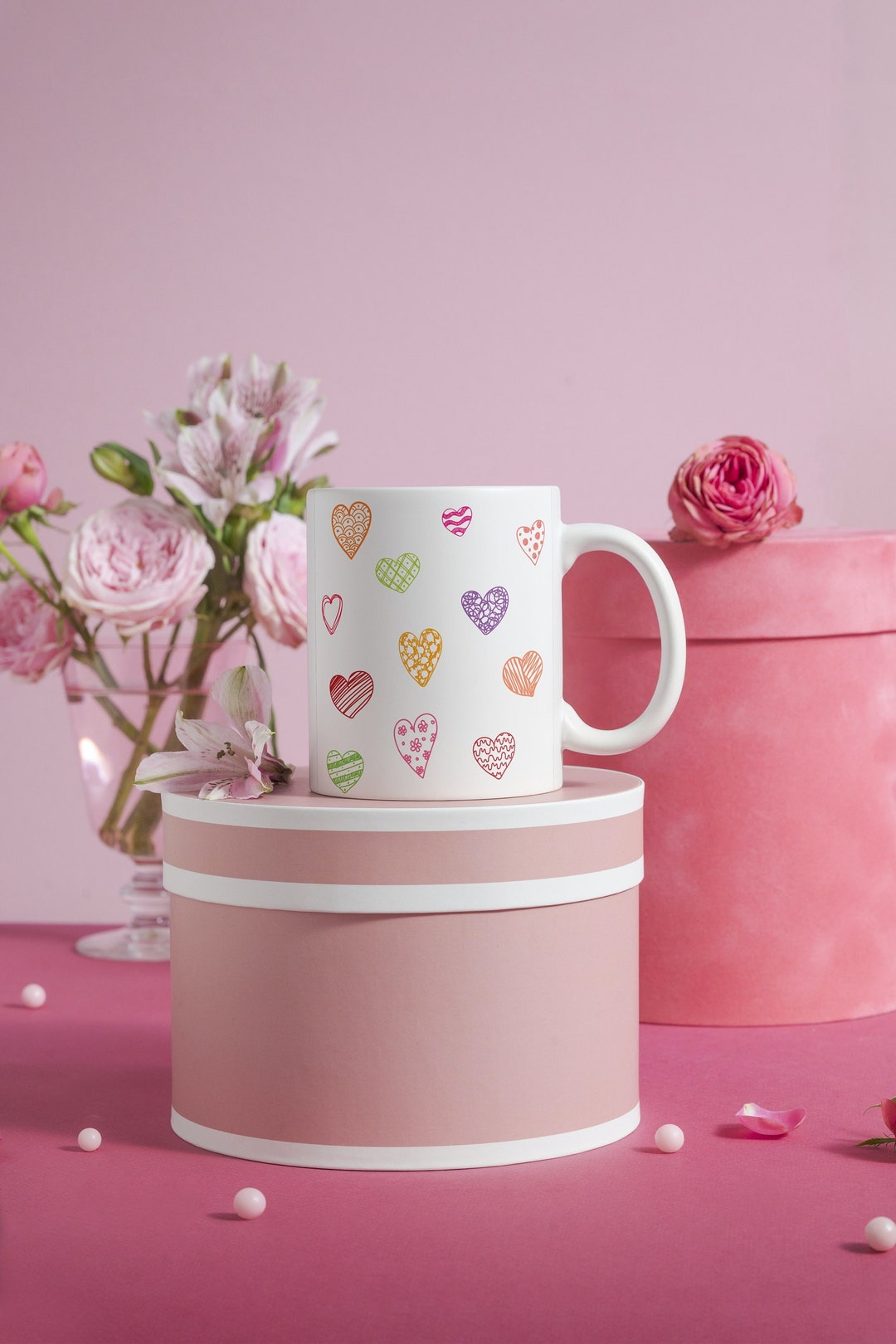 Heart Mug, Valentines Mug, Love Mug, Mugs For Couples, Coffee Mug, Mugs For Lovers, Pink Mug