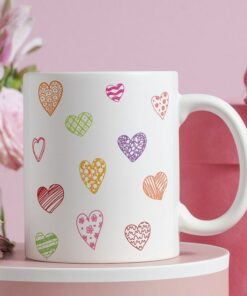 Heart Mug, Valentines Mug, Love Mug, Mugs For Couples, Coffee Mug, Mugs For Lovers, Pink Mug