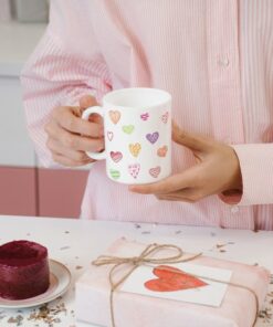 Heart Mug, Valentines Mug, Love Mug, Mugs For Couples, Coffee Mug, Mugs For Lovers, Pink Mug