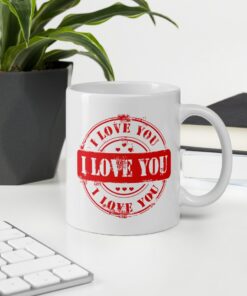 Heart Mug with Quote I Love You, Personalized Mug, Cup Of Love For You Mug, Sending Love Gift, Friendship Mug, Gift For Her