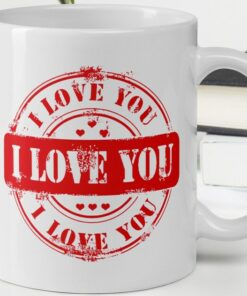 Heart Mug with Quote I Love You, Personalized Mug, Cup Of Love For You Mug, Sending Love Gift, Friendship Mug, Gift For Her