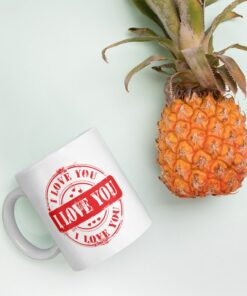 Heart Mug with Quote I Love You, Personalized Mug, Cup Of Love For You Mug, Sending Love Gift, Friendship Mug, Gift For Her