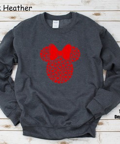 Heart Shaped Minnie Mouse Sweatshirt, , Minnie Mouse Shirt, , Disney Valentine Gift Sweatshirt, , Unisex Sweatshirt