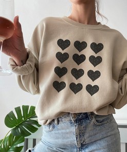 Heart Sweatshirt, Valentines Day Sweatshirt, Galentines Day, Valentines Day Gift, Valentines Outfit, Black Heart, Retro Valentine, Crewneck